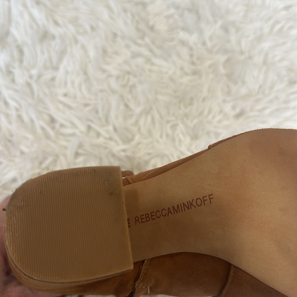 Rebecca Minkoff Iris Fringe Peep Toe Bootie Ankle Boots Size 8 - Picture 5 of 6